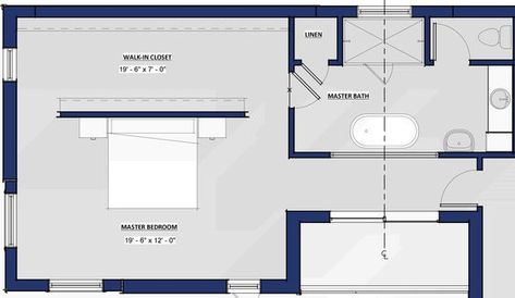 Wardrobe Behind Bed, Master Suite Layout, Closet Behind Bed, Bedroom With Walk In Closet, Bedroom Addition, Bedroom Floor Plans, Bedroom Wardrobe, Master Closet, Bedroom Layouts