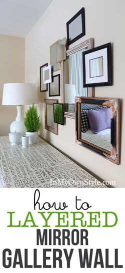 Create a raised and layered gallery wall for photo frames and or mirrors. Use these easy and inexpensive DIY picture frame risers instead of the $16 a piece Pottery Barn ones. In My Own Style Mirror Gallery Wall Ideas, Mirror Gallery, Mirror Gallery Wall, Picture Frame Gallery, Photo Wall Gallery, Gallery Wall Frames, Affordable Decor, Own Style, Wall Gallery