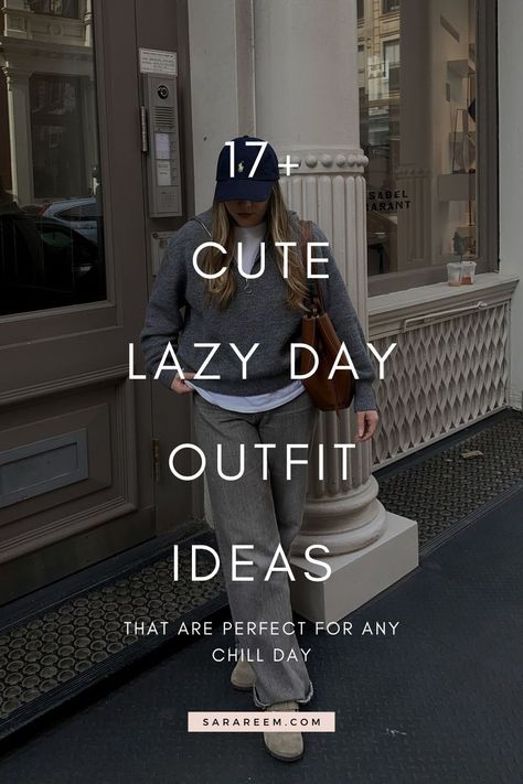 Looking for some cute, comfy, and cozy outfit inspo? These cute lazy day outfit ideas for 2024 will keep you looking effortlessly chic and casual all season long! Whether you’re staying in or heading out, these stylish looks bring the perfect mix of comfort and aesthetic vibes. Get inspired by these go-to outfits that are both fashionable and functional—ideal for the ultimate cozy day! Massage Day Outfit, Gray Crew Neck Sweatshirt Outfit, Lounging Outfits For Women, Sweatshirt And Slacks Outfit, Plain Sweatshirt Outfit, Lazy Sweatpants Outfit, Chill Office Outfits, Comfy Work Outfit Winter, Trendy Lounge Wear Outfit