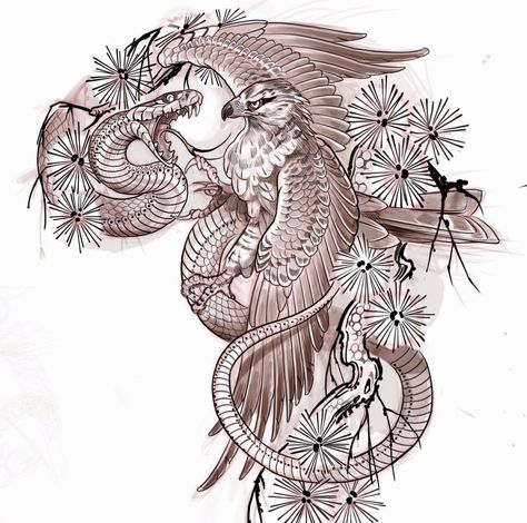 Sketches Snake, Snake Sketches, Eagle And Snake Tattoo, Eagle And Snake, Snake Tattoo Ideas, Tattoos Sketches, Atlas Tattoo, Phoenix Artwork, Cobra Tattoo