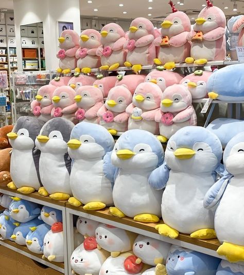 Penguin Stuff Toy Aesthetic, Miniso Stuff Toys, Miniso Plushies, Find Aesthetic, Penguin Plush, Cute Squishies, Kawaii Plush, Kawaii Plushies, Cute Pillows