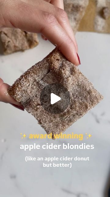 Alex on Instagram: "Apple cider blondies are one of my most popular recipes on my blog! They’re so easy to make and they are the perfect easy baking idea if you’re looking to get started in some fall recipes. Plus, no frying! We just boil down apple cider into a concentrated syrupy/jam to get that flavor. #appleciderblondies #blondies #appleciderdonuts #fallrecipes" Apple Cider Blondies, Cider Recipes, Apple Cider Recipe, Apple Cider Donuts, Winter Ideas, Apple Desserts, Most Popular Recipes, Fall Desserts, Popular Recipes