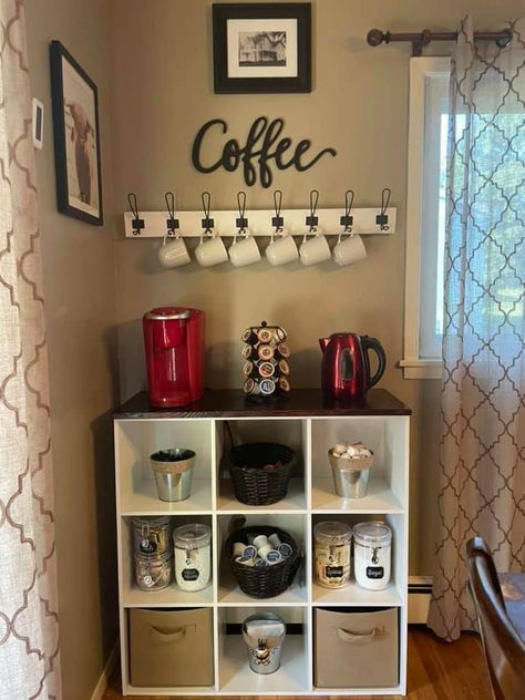 Cube Organizer Coffee Bar, 9 Cube Organizer, 4 Cube Organizer, 8 Cube Organizer, Bar Home Decor, Home Coffee Bar, Coffee Bar Home, Cube Organizer, Bar Home