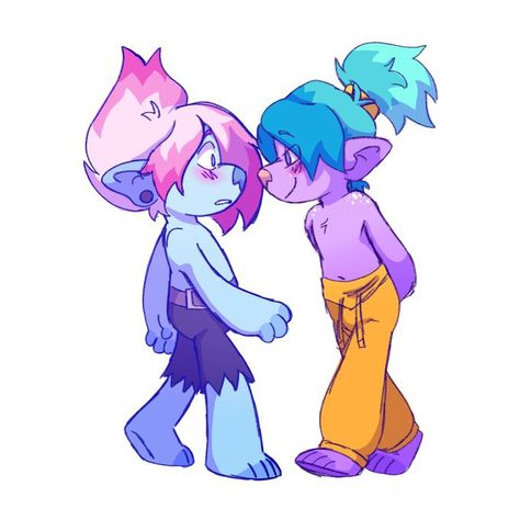 Floyd And Creek Trolls, Creek X Floyd Trolls, Fleek Trolls, Floyd X Creek Trolls, Creek Trolls, Trolls Ships, Floyd Trolls, Trolls Fanart, Red Crayon