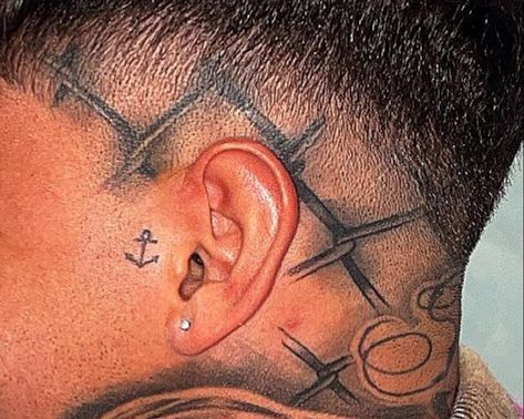 Face Tattoo Placement, Men Face Tattoo, Small Face Tattoo Men, Face Tattoo Ideas For Men, Side Of Head Tattoo, Back Of Head Tattoo, Head Tattoo Men, Face Tattoo Men, Small Face Tattoo