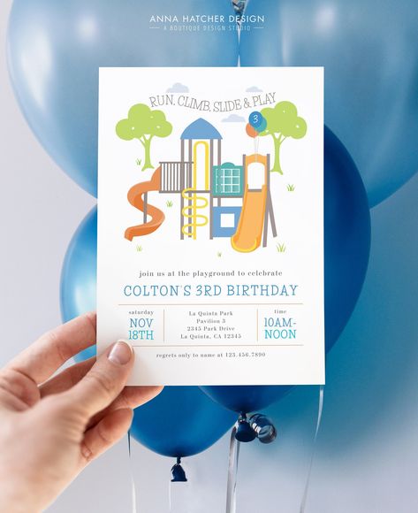 Playground Birthday Invitation, Park Birthday Party Invite, Party at the Park, Twin or 2 Kids, Add Photo, Editable Canva Template Download Two Year Old Park Birthday Party, Outdoor Playground Birthday Party, 1st Birthday At The Park, Park Birthday Party Themes, Playground Themed Birthday Party, First Birthday At The Park, Park Birthday Invitations, Park Themed Birthday Party, Birthday Party At The Park