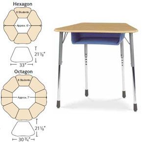 Zuma Modular School Desks by Virco School Computer Lab Design, Classroom Desks, Kindergarten Interior, Classroom Interior, Classroom Desk, Modular Table, School Tables, Modular Desk, Modern Classroom