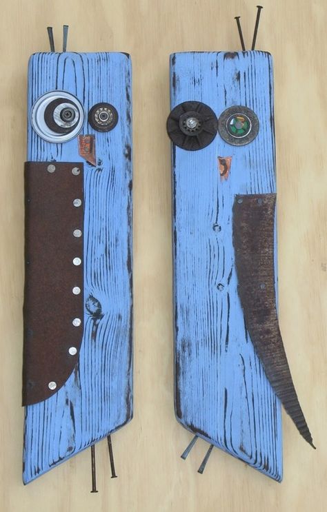 I'd love to have owls with hooks for feet where the kids could hang tools (or toys or jewels or...)! Deco Nature, Owl Crafts, Junk Art, Pallet Art, Recycled Art, Ideas Garden, Driftwood Art, Art Sculptures, Functional Art