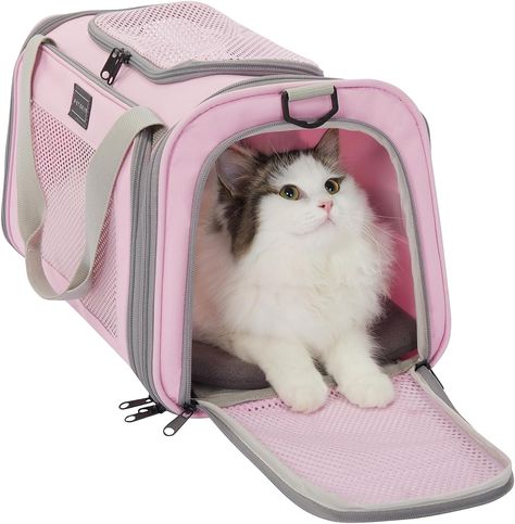 Cat Travel Carrier for Small and Medium Cats Under 15 Lbs, Soft Sided Kitten Carrier with Cozy Extendable Mat, Cat Carrier Bag, Pink Pink Dog Carrier, Cute Cat Carrier, Bunny Carrier, Dog Travel Carrier, Cat Travel Carrier, Small Dog Carrier, Cat Carrier Bag, Travel Carrier, Cat Travel