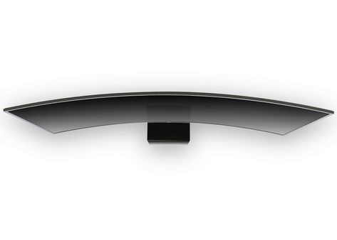 http://www.dezeen.com/2015/01/06/yves-behar-samsung-curved-tv-s9w-pedestal-ces-2015/ Tv Unit Top View Photoshop, Tv Table Top View, Tv Top View Png, Tv Top View, Closet Furniture, Landscape Architecture Graphics, Curved Tvs, Liquid Crystal Display, Curved Screen