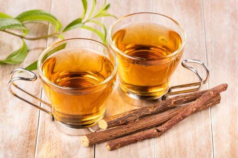 5. Licorice Tea - Provided by Eat This, Not That! Licorice Tea Benefits, Comfrey Tea, Remedy For Cold, Cold And Cough, Licorice Tea, Raspberry Leaf Tea, Tea Cleanse, Eat This Not That, Blood Pressure Medications