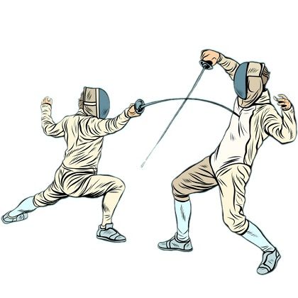 Fencing Fencing Sport Drawing, Fencing Anime, Fencing Drawing, Fencing Illustration, Fencing Sport, Sports Drawings, Fence Art, Cartoons Png, Gesture Drawing