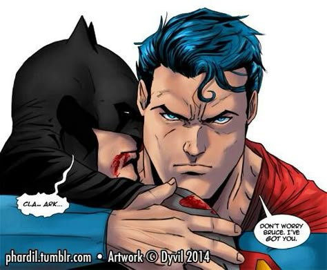 -You are safe now, bruce. Rest, is about to end.- Bruce Clark, Wayne Clark, Superman X Batman, Superman X, Univers Dc, Gay Comics, Dc Comics Artwork, Im Batman, Dc Memes