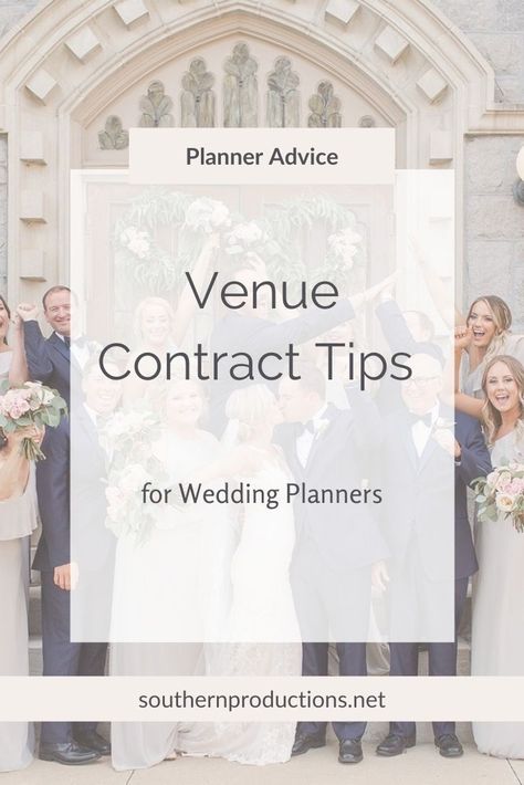 As a wedding planner it's important that you read over your wedding planning clients venue's contracts carefully to ensure you are familiar with everything in the contract. | wedding planner education and tips | In this blog post I'm sharing what to look for in your clients venue contracts to ensure nothing is overlooked or missed #weddingplanner #weddingplannertips #howtobecomeaweddingplanner #weddingplannereducation #weddingplannereducator #weddingplannermentor #weddingcoordinator Wedding Venue Packages Template, Venue Coordinator, Event Venue Business, Wedding Planner Business, Wedding Planning Business, Venue Rental, Wedding Exits, Event Planning Business, Concert Venue