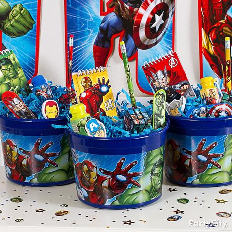 Avengers Party Ideas | Party City Avengers Party Favors, Avengers Party Ideas, Boys Birthday Party Ideas, Avenger Party, Avengers Birthday Party Decorations, Avengers Birthday Party, Hulk Party, Marvel Birthday Party, Marvel Party