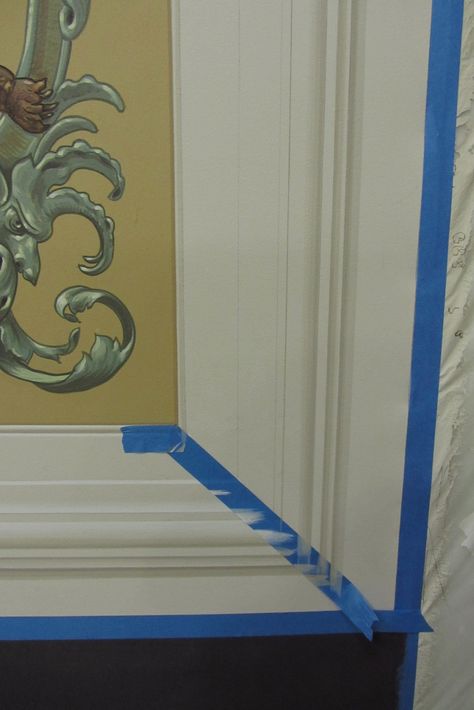 Faux Molding: A Tromp L’oeil Panel - A How-To - Faux Brushes Trompe L'oeil Murals Ideas, Wall Fresco, Architectural Decor, Faux Painting Techniques, Scenic Painting, Ornamental Art, Motif Arabesque, Panel Molding, Moulding Profiles