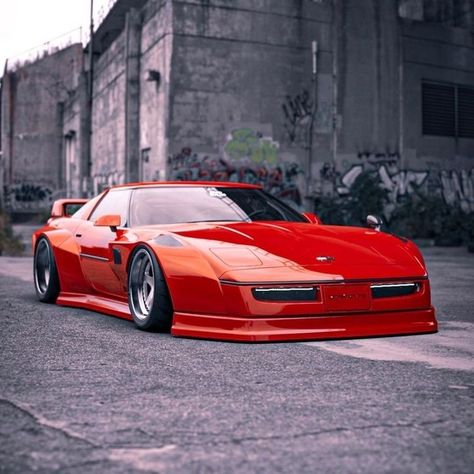 Chevrolet Corvette C4, C4 Corvette, Corvette C4, Rocket Bunny, The Dragon Prince, Wide Body Kits, Custom Muscle Cars, Concept Car Design, Street Racing Cars