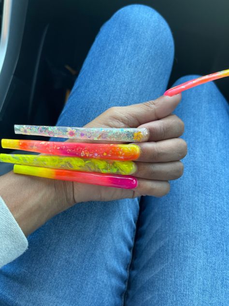 Xxl Nails, Really Long Nails, Cherry Blossom Nails Art, Blue Acrylic Nails, Long Acrylic Nail Designs, Cute Acrylic Nail Designs, Dope Nail Designs, Summer Acrylic Nails, Long Acrylic Nails Coffin