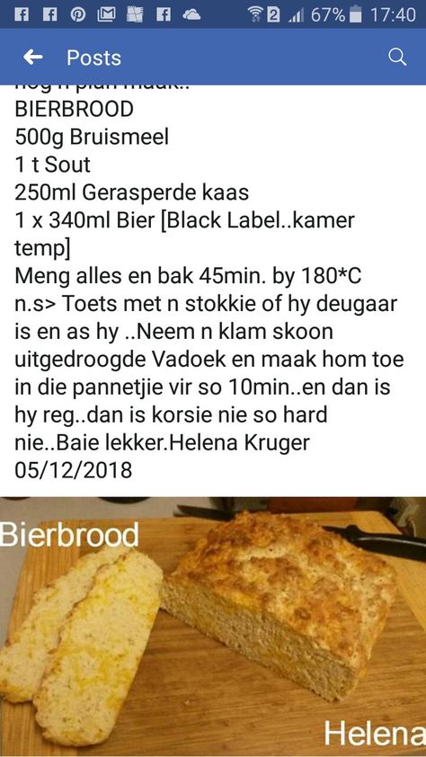 Bier Brood Resep, Bierbrood Resep, Mealie Bread, Homemade Sauce Recipes, South African Recipes, Cheap Dinner Recipes, Cheap Dinners, African Recipes, Atkins Diet