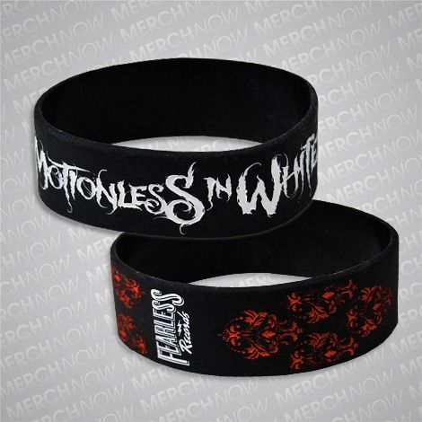 Motionless In White black wristband ($5) Motionless In White Merch, Band Clothes, Ricky Horror, Band Bracelets, Band Outfits, Rubber Band Bracelet, White Bracelet, Warped Tour, Crazy Stuff