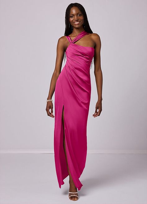 Hi! I've shared my package tracking information with you. Come and check it right now! Fuschia Bridesmaid, Fuschia Bridesmaid Dresses, Bridesmaid Dresses Azazie, Pink Bridesmaid Dress, Shoulder Stretch, Pink Mermaid, Wedding 2025, Pink Bridesmaid Dresses, Stretch Satin