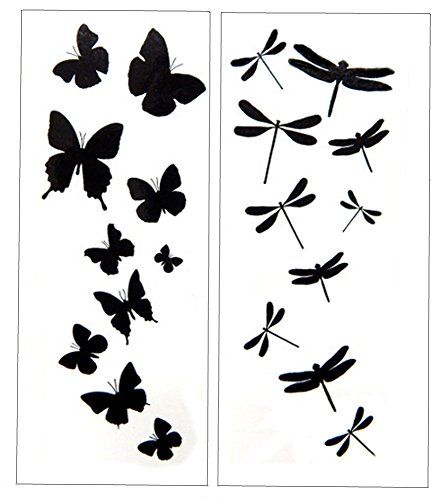 Premium Dragonfly  Butterfly Black Silhouette Tattoo Tattoos *** Want to know more, click on the image. Note:It is Affiliate Link to Amazon. Dragonfly Silhouette, Silhouette Tattoo, Blade Tattoo, Temporary Tattoo Paper, Silhouette Tattoos, Tattoo Paper, Blue Dragonfly, Dragonfly Tattoo, Tattoo Kits