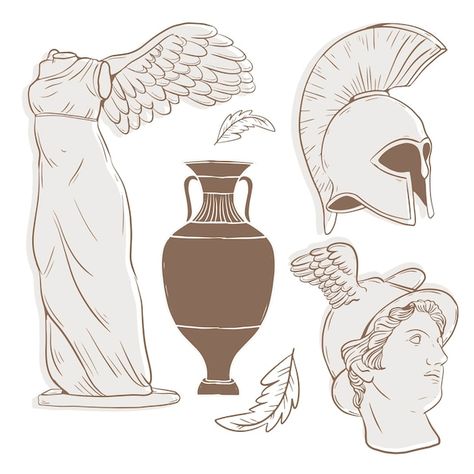 Archaic Greek Art, Greece Statue Drawing, Greek Illustration Design, Hand Drawing Tattoo Ideas, Greek Art Drawing, Athens Drawing, Greek Line Art, Bone Hand Drawing, Greek Sketches