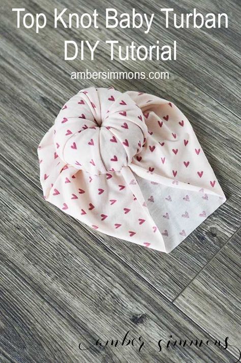 Knot Headband Baby, Baby Turban Measurements, Newborn Turban Diy Free Pattern, Top Knot Headband Baby, Diy Baby Headbands No Sew, How To Make Baby Headbands, Baby Headwrap Diy, Diy Baby Turban, Baby Turban Pattern