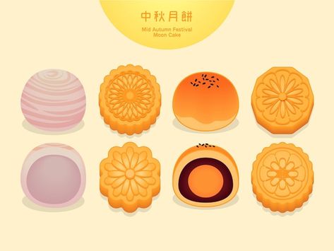 Mochi Branding, Mooncake Illustration, Autumn Festival, Mooncake, Mid Autumn, Mid Autumn Festival, Moon Cake, Autumn Theme, Mochi