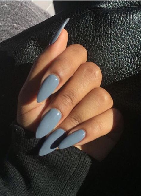 Grayish blue nails Nail Ring, Nails Inspo, Gorgeous Nails, Love Nails, Nails On Fleek, Acrylic Nail Designs, Blue Nails, How To Do Nails, Beauty Nails