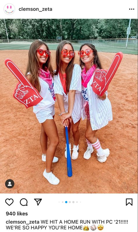 Baseball Big Little Reveal Sorority, Baseball Bid Day, Sorority Bid Day, Sorority Big Little, Big Little Reveal, Sorority Sisters, Greek Letters, Bid Day, Ideas Halloween