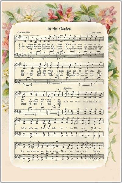 Hymn Journaling, In The Garden Hymn, Hymnal Crafts, Printable Hymns, Dear Prudence, Hymn Art, Hymn Sheet Music, Hymn Music, Church Songs