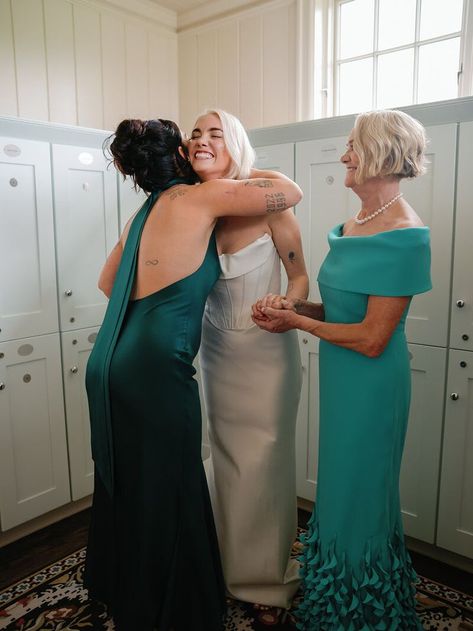 A heartfelt moment before the wedding: the bride, dressed in a sleek white gown, shares a warm hug with a bridesmaid in a teal dress, while an older woman, also in teal, smiles and holds the bride's hand. Wedding Fun Ideas, Reception Games, Wedding Activities, Wedding Fun, Booth Props, Photo Booth Props, Fun Ideas, Fun Wedding, Spice Up