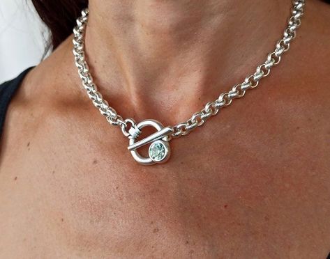 #Jewelry #a #Making #Statement #Gemstone #Allure #The #Chunky #HandmadeJewelry #Accessories #of Thigh Jewelry, Chunky Silver Necklace, Necklace Swarovski, Crystal Choker Necklace, Toggle Necklace, Swarovski Necklace, Chunky Jewelry, Classy Jewelry, Crystal Choker