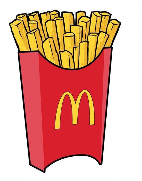 Mcdonalds Printables, Mcdonalds Illustration, Mcdonalds Stickers, Mcdonalds Art, Nutritional Guide, Mcdonalds Fries, Mc Donald, Food Cartoon, Food Stickers