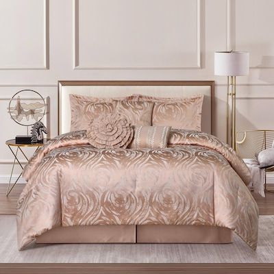 Pink Glam Bedding, Soft Comforter Bedding, Glam Bedding, Luxury Comforter Sets, Glam Bedroom Decor, Jacquard Bedding, Egyptian Cotton Duvet Cover, Floral Comforter Sets, Floral Comforter