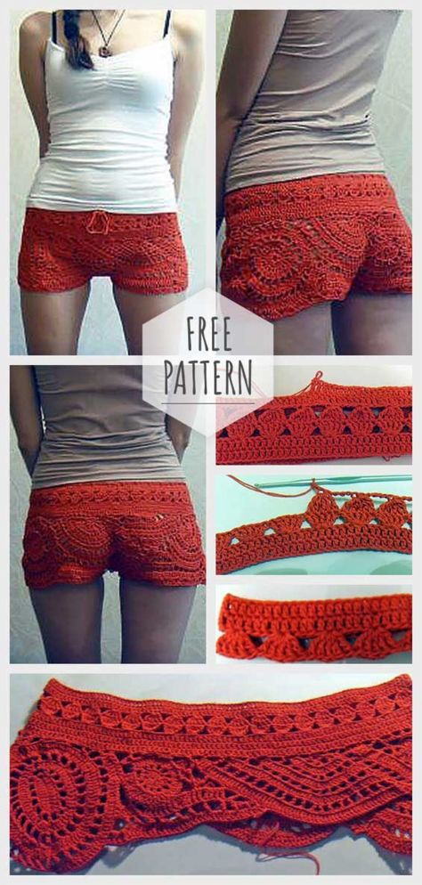 Fishnet Crochet Shorts Pattern Fishnet Crochet, Shorts Pattern Free, Crochet Shorts Pattern, Crochet Lingerie, Pillow Flower, Crochet Basket Pattern Free, Shorts Crochet, Crochet Pants, Shorts Pattern