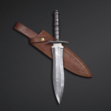 Tactical Swords, Hand Forged Knife, Dagger Knife, Bowie Knife, Knife Handles, Stitching Leather, Hunting Knife, Leather Sheath, Damascus Steel