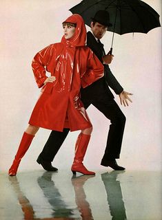 1965 Rain Gear 1965 Fashion, Space Disco, Vintage Raincoat, Space Age Fashion, Sixties Style, 1960 Style, Vinyl Fashion, Rainwear Fashion, Vinyl Raincoat