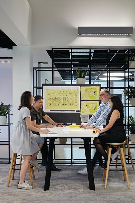 Office Collaboration Area, Office Collaboration Space, Creative Studio Space, Collaboration Area, Office People, Australian Interior Design, Architects Office, Interior Design Awards, Corporate Interiors