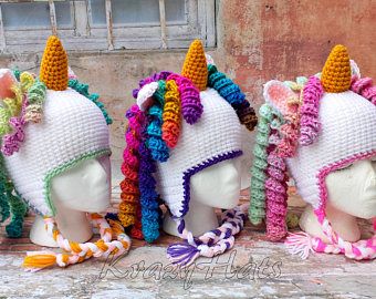 Crochet unicorn hats | Etsy Unicorn Hat Crochet, Crochet Unicorn Hat, Embroidered Toilet Paper, Unicorn Hat, Crochet Kids Hats, Crochet Panda, Crochet Unicorn, Crochet Cap, Unicorn Pattern