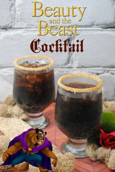 Drinks: “Beauty and the Beast” The Beast Cocktail recipe. Beauty And The Beast Drinks, Bartender 101, Disney Cocktails, Disney Inspired Food, Disney Drinks, Drink Syrups, Disney Dinner, Beauty And The Beast Party, Liquor Drinks