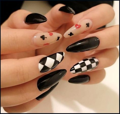 Hisoka Nails, Anime Nails, Goth Nails, Grunge Nails, Kawaii Nails, Short Acrylic Nails Designs, Nails Desing, Pretty Acrylic Nails, Dope Nails