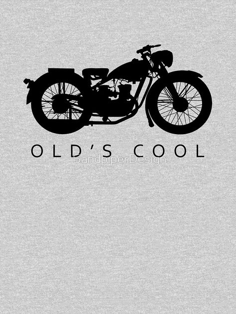 "Old's Cool - Vintage Motorcycle Silhouette (Black)" T-shirt by SandpiperDe #Aff , #Aff, #Motorcycle, #Vintage, #Cool, #Silhouette Vintage Motorcycle Art Design, Vintage Harley Davidson Art, Royal Enfield Stickers, Motorcycle Silhouette, Batman Dog, Vintage Motorcycle Art, Bike Tattoo, Royal Enfield Wallpapers, Old Scool