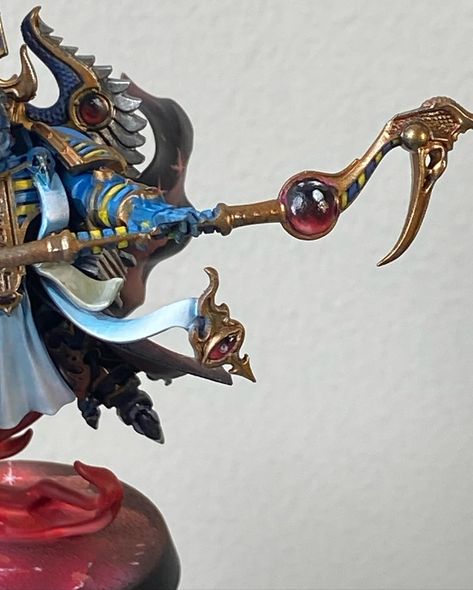 Exalted Sorcerer finished ✅. What I really like in this model is the pose and gems. Other sorcerers from that box also have shiny gems, but this one is a bit different) #chaosspacemarines #warhammer40k #warhammerfantasypainting #thousandsons #miniaturepainting #paintingminis #warhammerpainting #warhammercommunity Thousand Sons, The Pose, Fantasy Paintings, Miniature Painting, Warhammer 40k, Gems