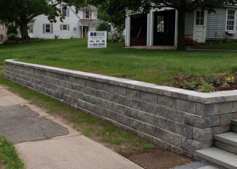 Short Retaining Wall, Front Yard Hedges, Retaining Wall Block, Front Yards Curb Appeal, Landscaping Retaining Walls, Front Yard Design, Outdoor Stone, Front Patio, Retaining Walls