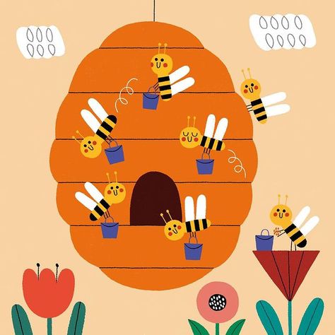 Teresa Bellón on Instagram: “💫🌹🐝 #illustration #drawing #love #flower #bee #book” Bee Hive Illustration, Honey Bee Illustration, Bee And Flower, Bee Book, Bee Hotel, Bee Illustration, Drawing Love, Save The Bees, Flower Illustration