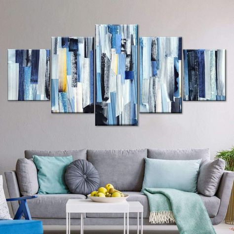 Blue Multicolor Stripes Multi Panel Canvas Wall Art | ElephantStock Blue Abstract Wall Art, Outdoor Stair Lighting, Vertical Wall Art, Solid Hardwood Floors, Stock Art, Engineered Wood Floors, Engineered Hardwood Flooring, Luxury Vinyl Flooring, Multi Panel Canvas