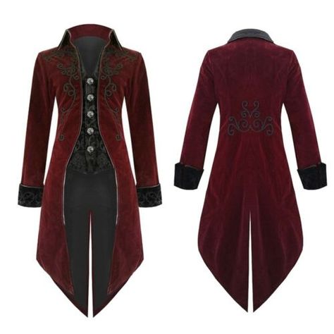 Steampunk Tuxedo, Steampunk Uniform, Mens Tailcoat, Mens Long Jacket, Pirate Coat, Plus Size Steampunk, Medieval Steampunk, Victorian Jacket, Uniform Costume