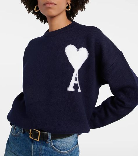 Discover great products at the best prices at Dealmoon. Ami Paris Ami de Coeur virgin wool sweater. Price:$385.00 at Mytheresa Ami Paris Outfit, Ami Paris Sweater, Ami Sweater, Paris Blues, Ami Paris, Paris Outfits, Winter 23, Knit Sweaters, Cute Clothing